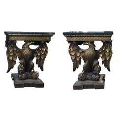 Pair of 19th Century, George III Style Giltwood Eagle Consoles, circa 1830