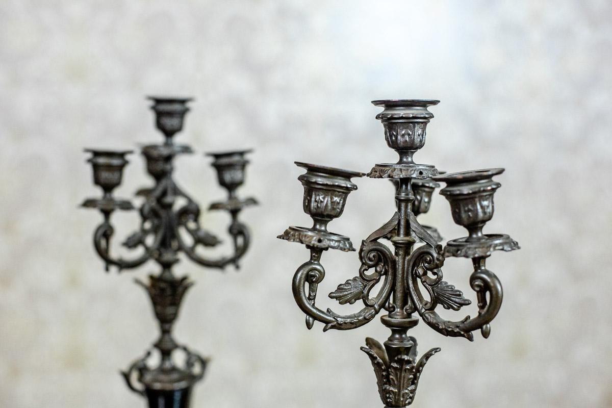 European Pair of 19th-Century Four-Armed Candelabras For Sale