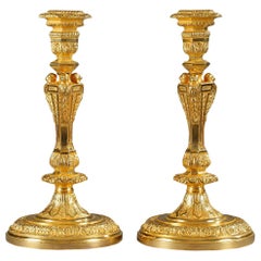 Pair of 19th Century Candlesticks in French Regence Style