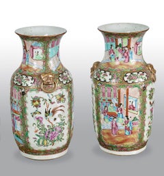 Pair of 19th Century Cantonese Vases