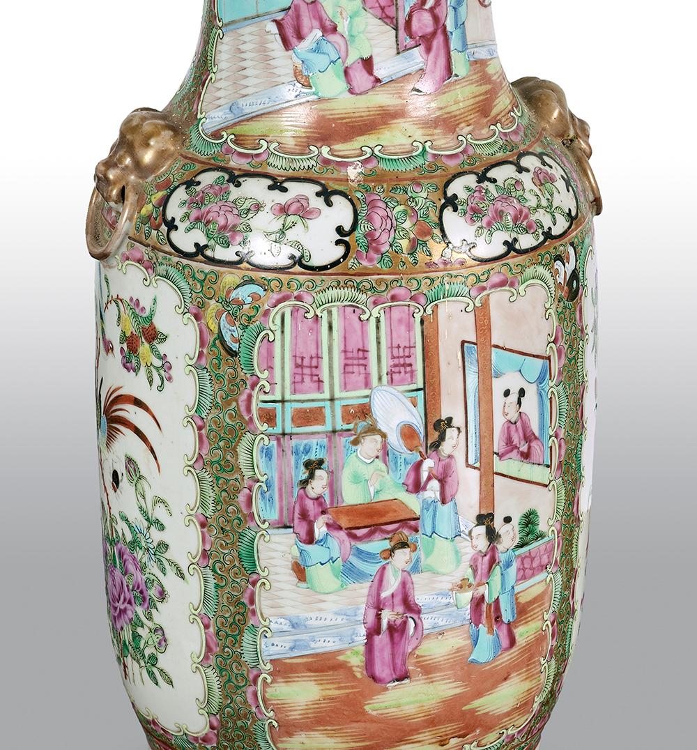 Pair of 19th Century Cantonese Vases In Good Condition For Sale In Uckfield, Sussex