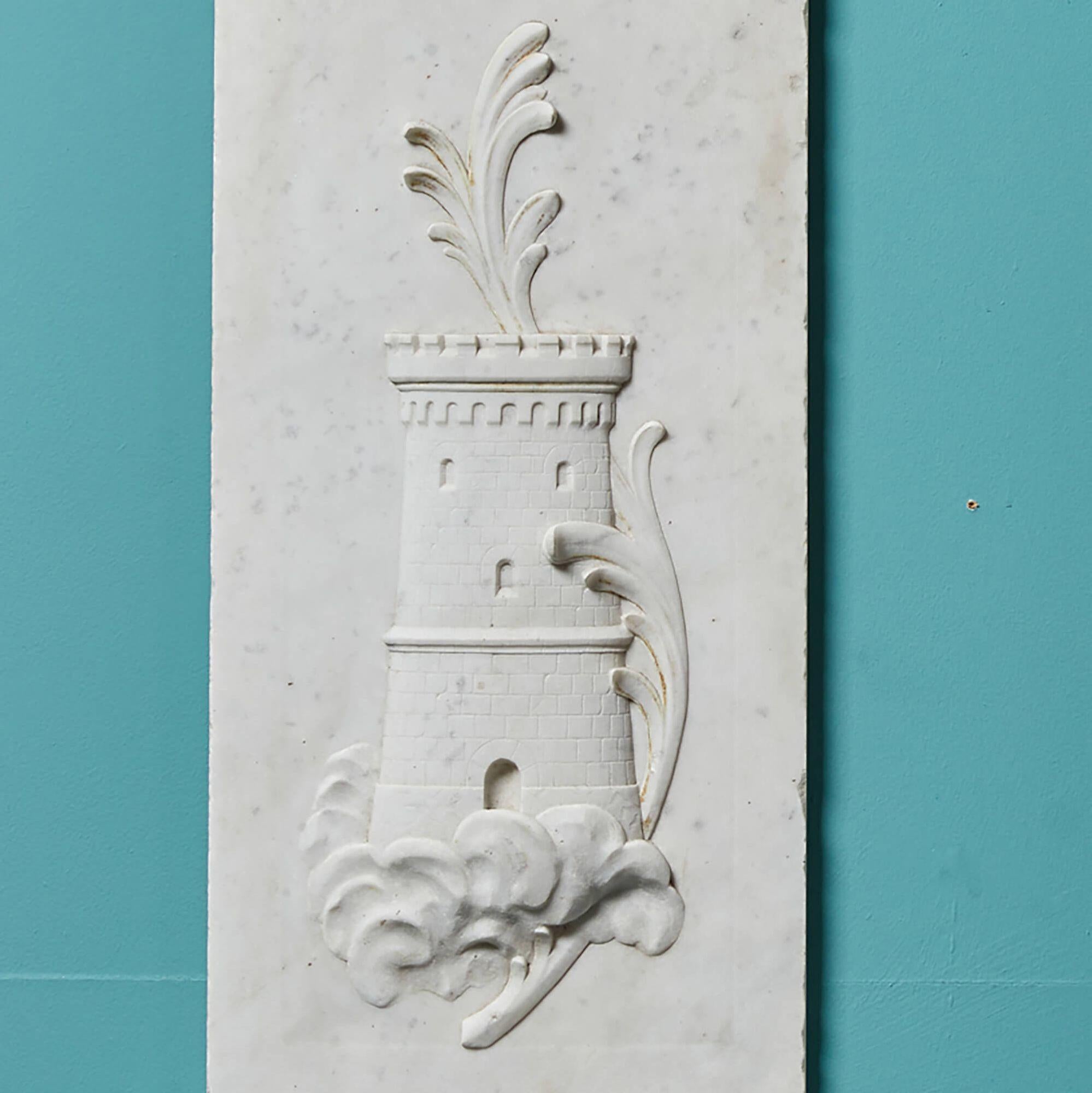 Pair of 19th Century Carrara Marble Wall Plaques In Good Condition For Sale In Wormelow, Herefordshire