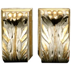 Used Pair of 19th Century Carved & Gilded Corbels Converted to Bookends, Circa 1890