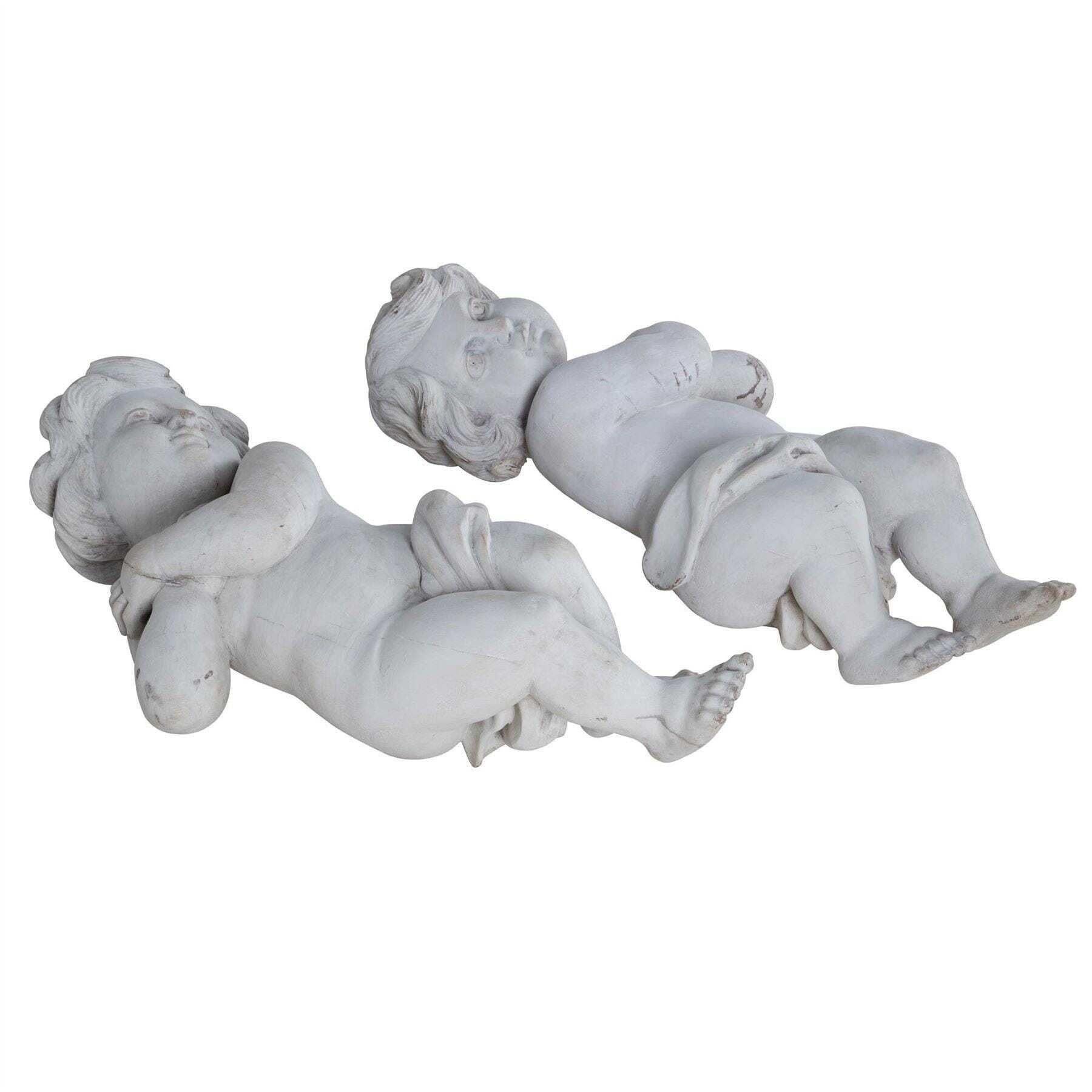 French Pair of 19th Century Carved Cherubs