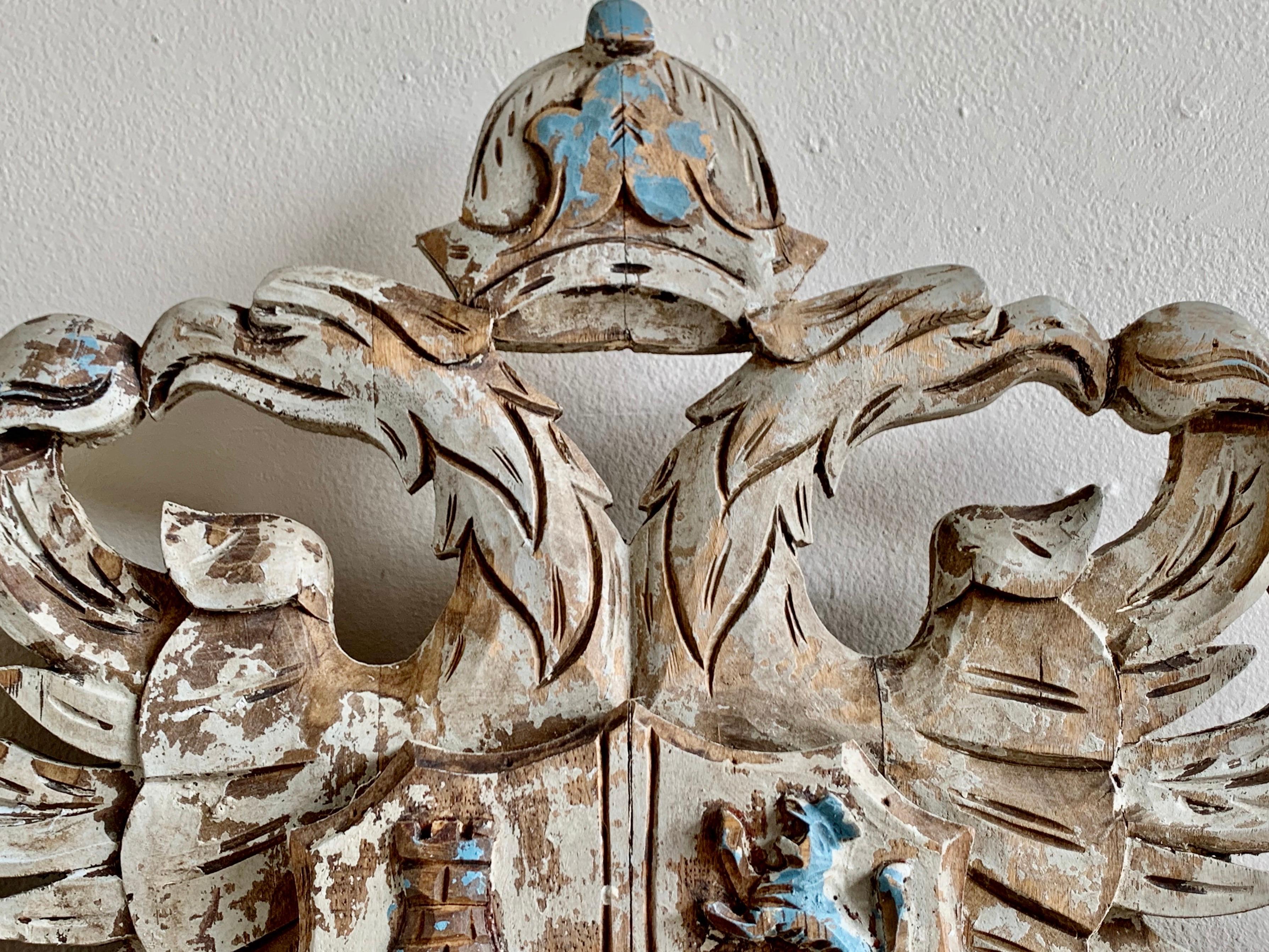 Pair of 19th Century Carved Coat of Arms 2