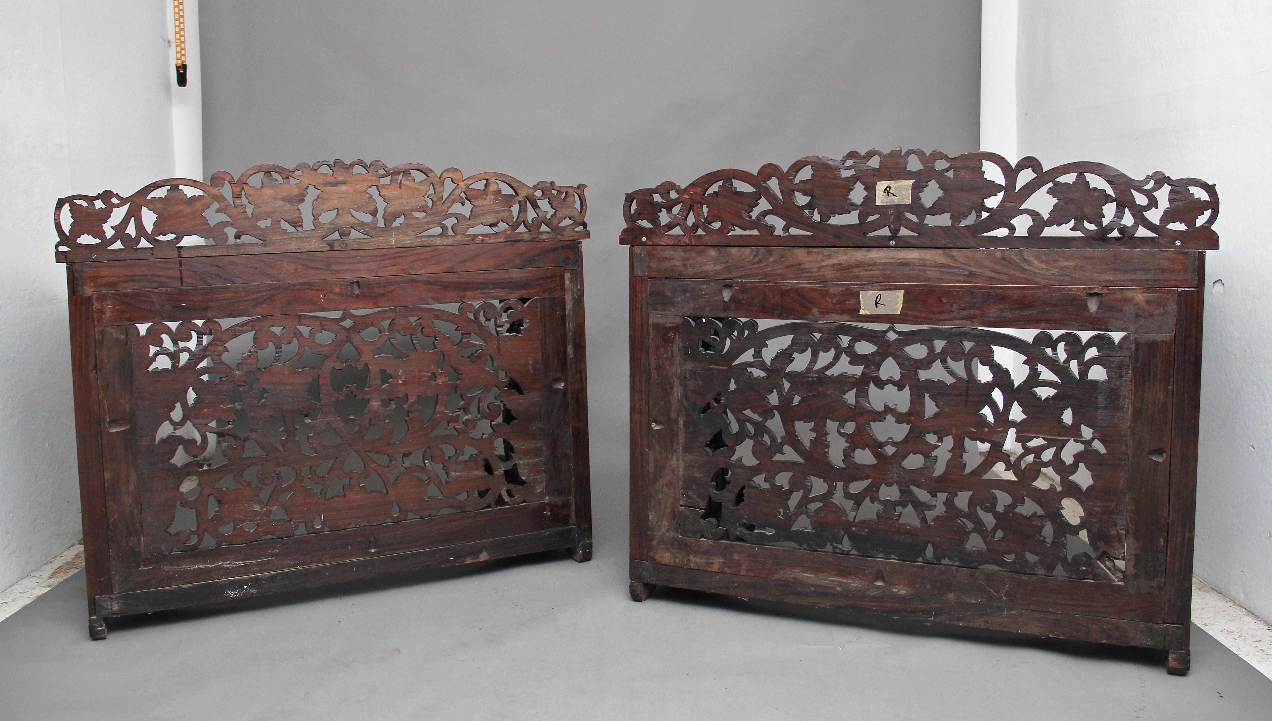 Indian Pair of 19th Century Carved Console Tables