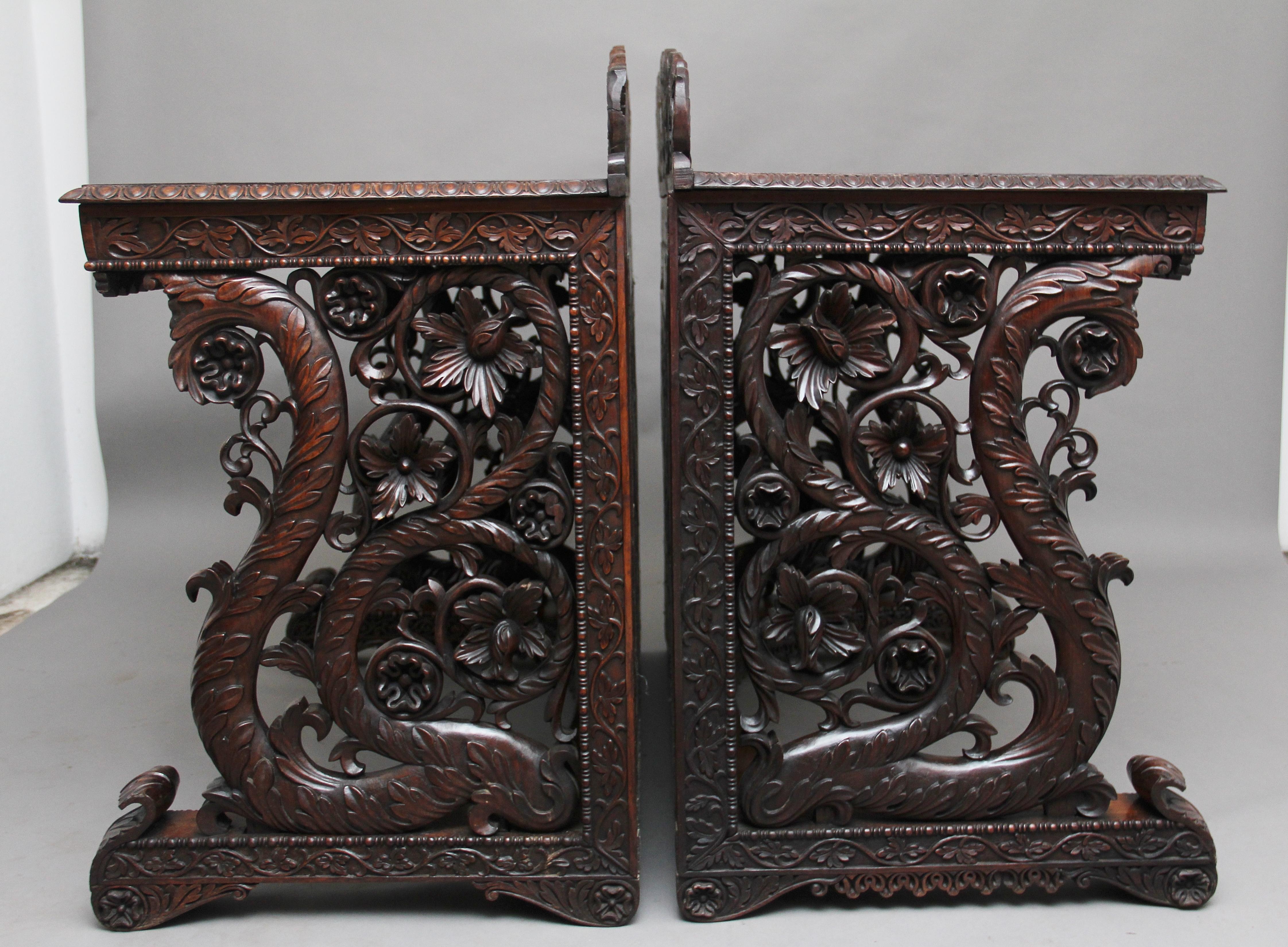 Pair of 19th Century Carved Console Tables In Good Condition In Martlesham, GB