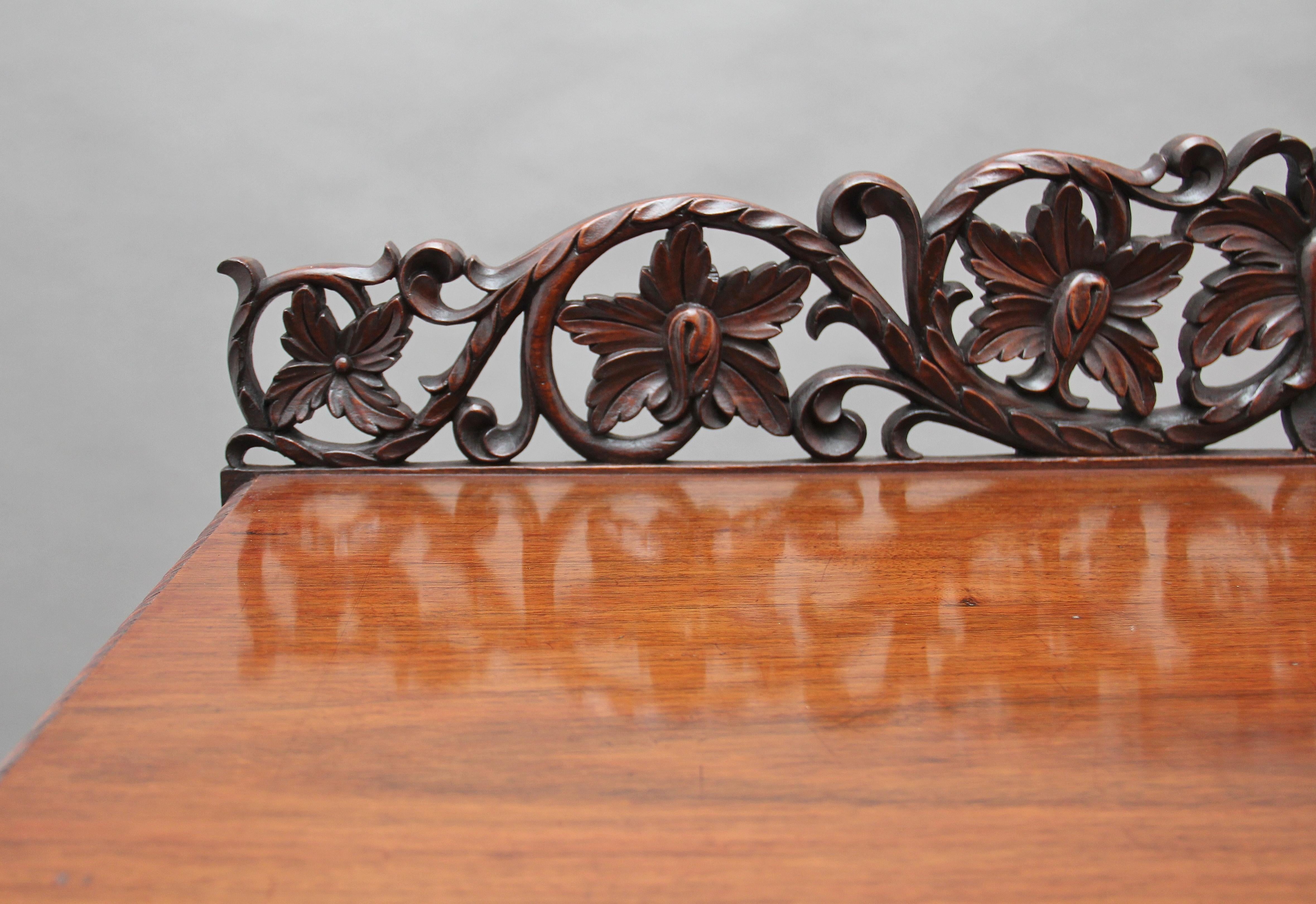 Padouk Pair of 19th Century Carved Console Tables