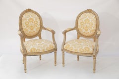 Pair of 19th Century Carved Fauteuils
