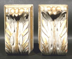 Pareja de Ménsulas Talladas y Doradas del Siglo XIX Convertidas en Sujetalibros, Circa 1890