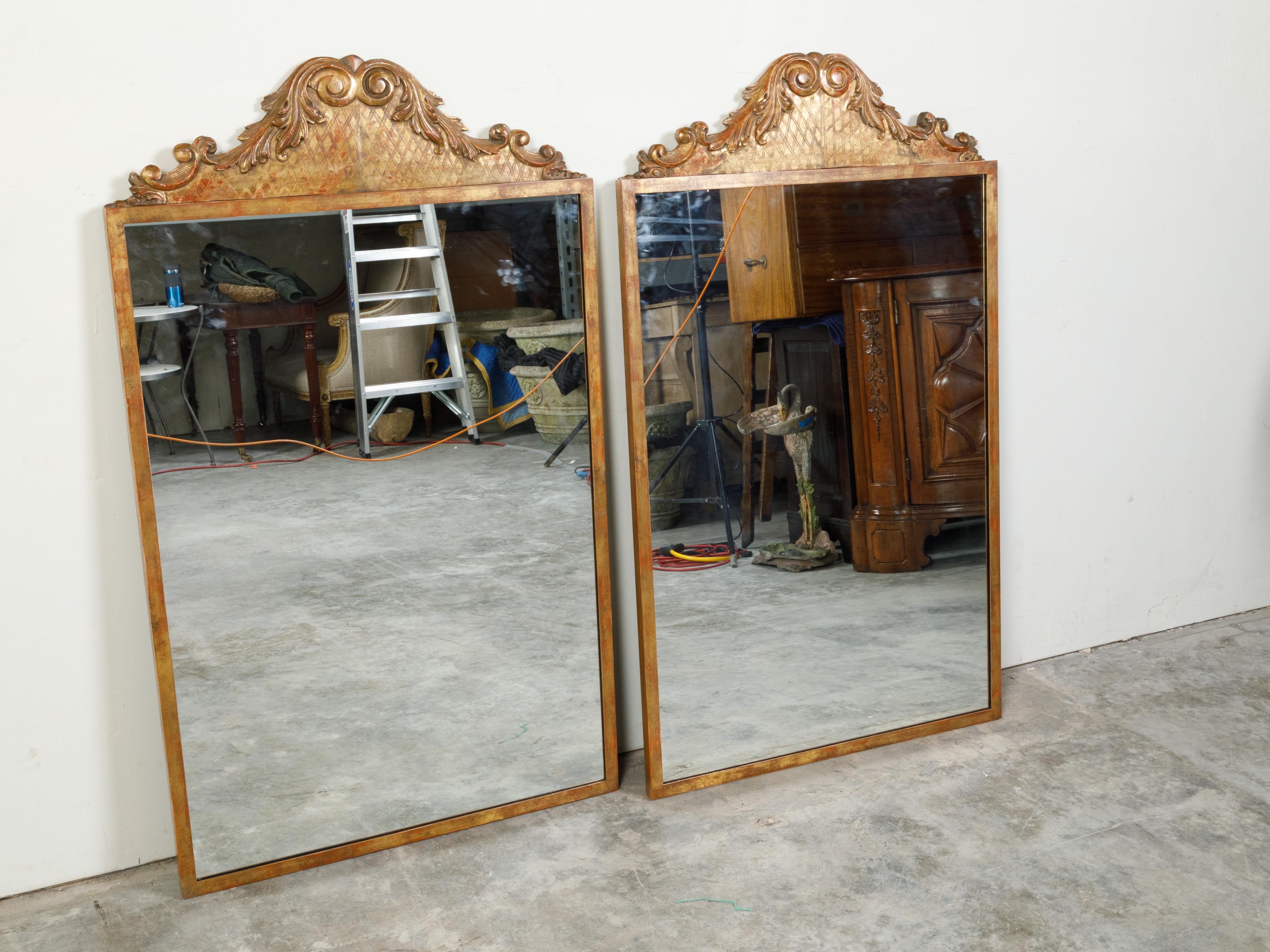 Pair of 19th Century Carved Giltwood Fragments Mounted on Custom Metal Frames In Good Condition For Sale In Atlanta, GA