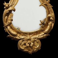 Coppia di specchi in legno dorato intagliato del XIX secolo in stile George II