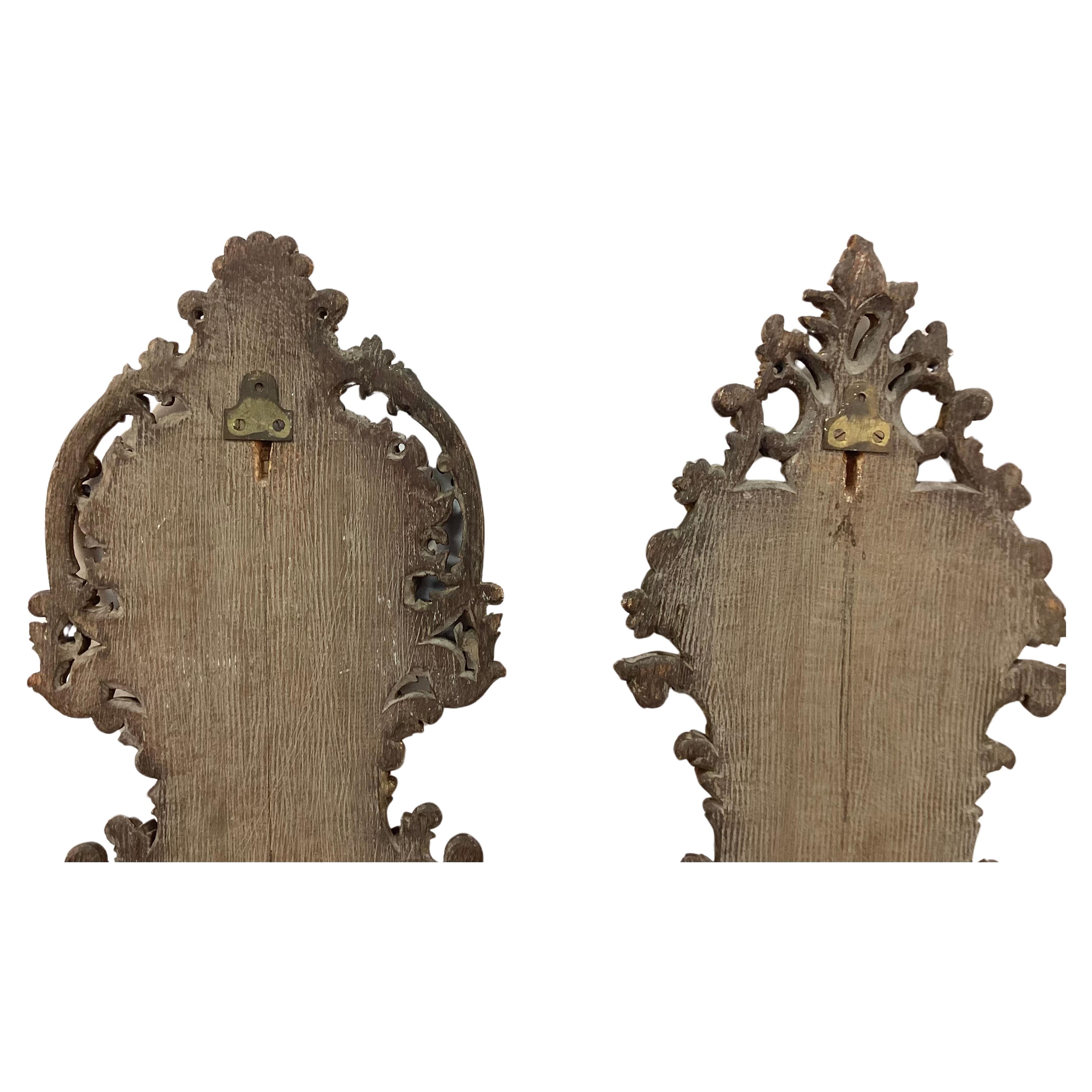 Pair of 19th Century Carved Giltwood Wall Shelves For Sale 2