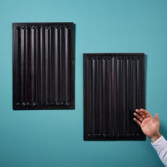 Pareja de paneles de lino de roble tallado del siglo XIX (1 de 2)