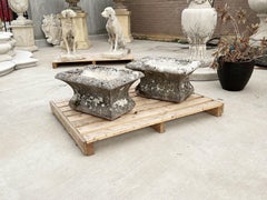 Pair of 19th Century Carved Stone Jardiniere Planters from Dijon, France
