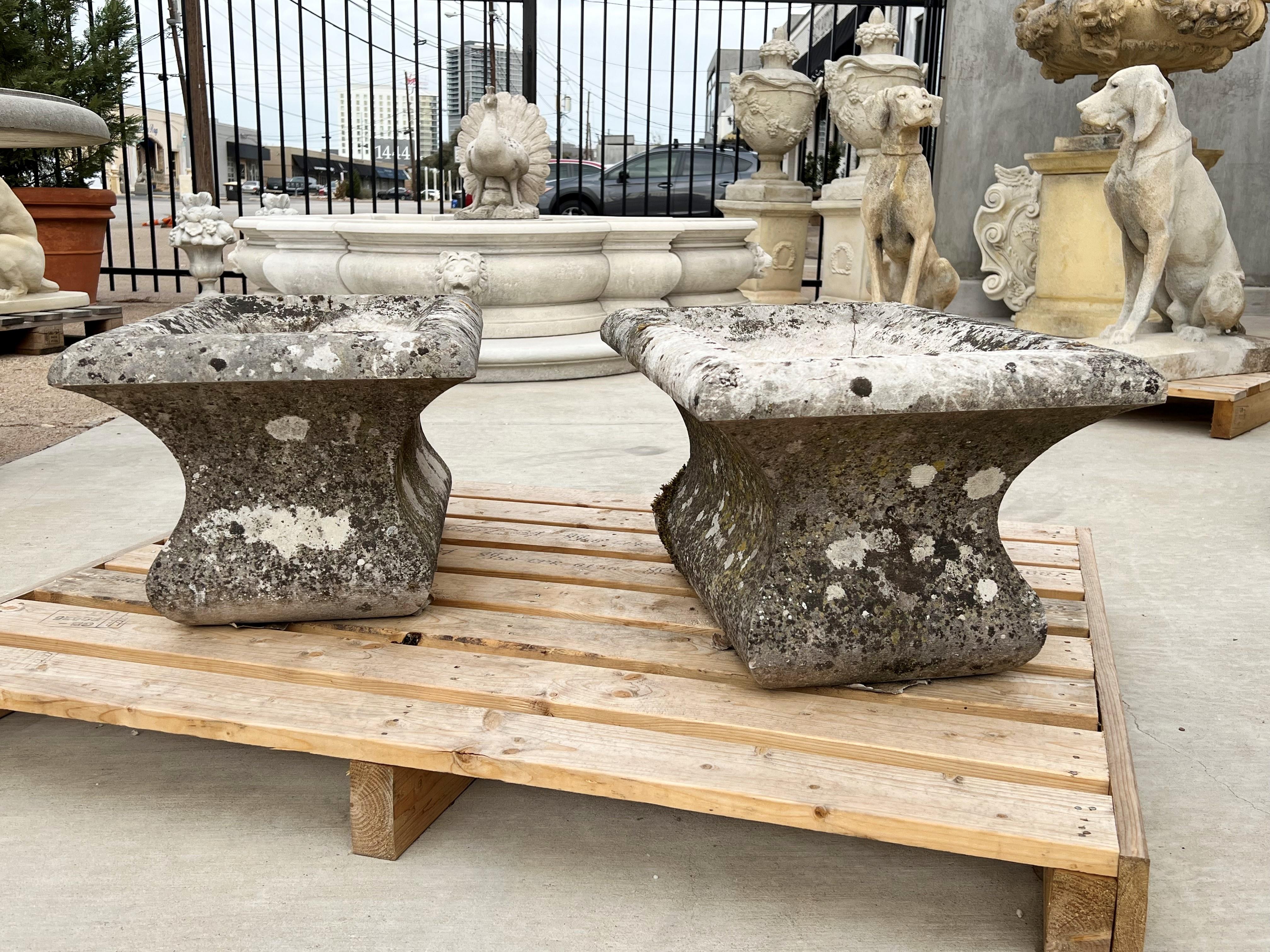 Pair of 19th Century Carved Stone Jardiniere Planters from Dijon, France For Sale 3