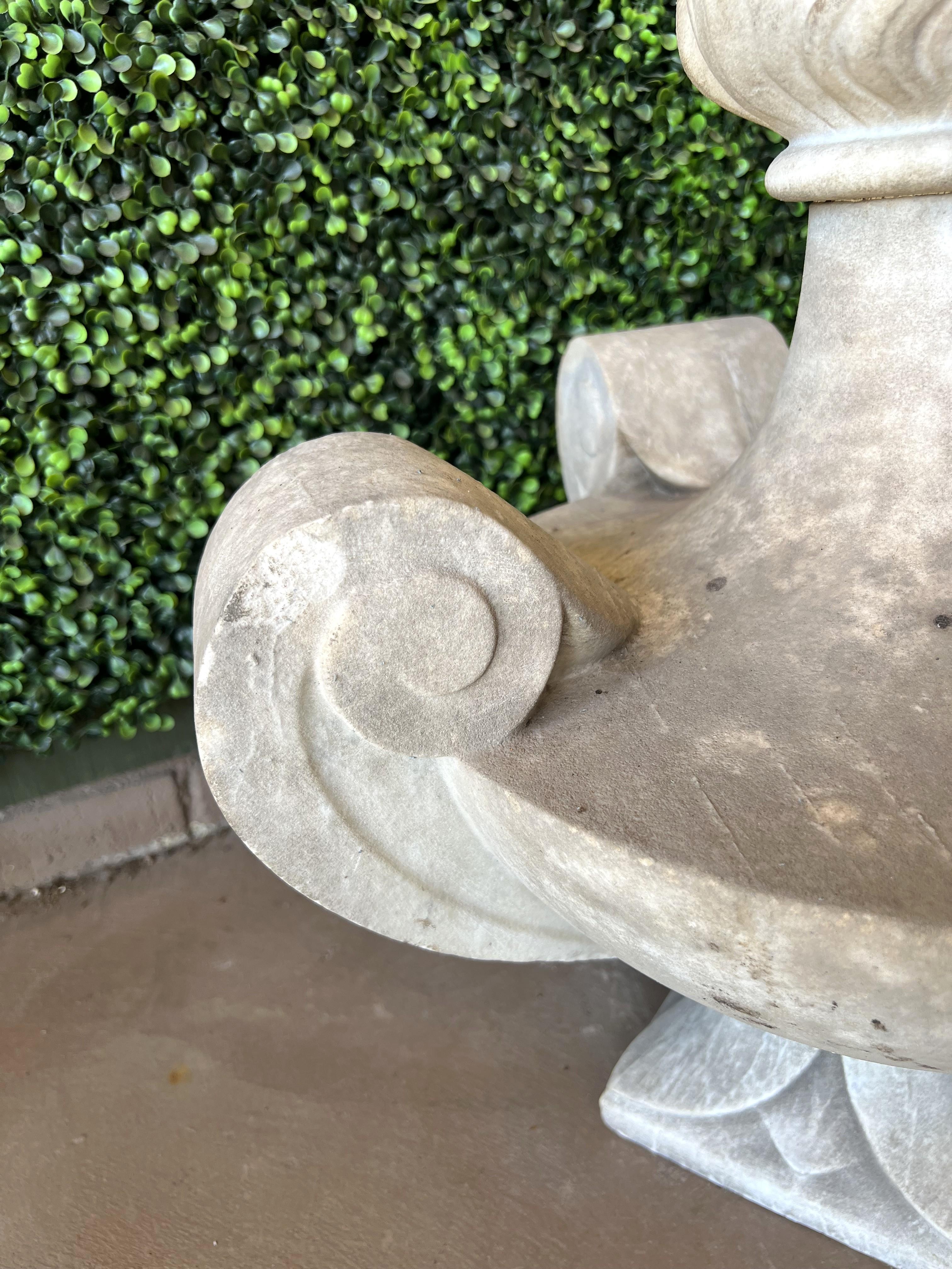 Pair of 19th Century Carved White Marble Finial Ornaments from France For Sale 4