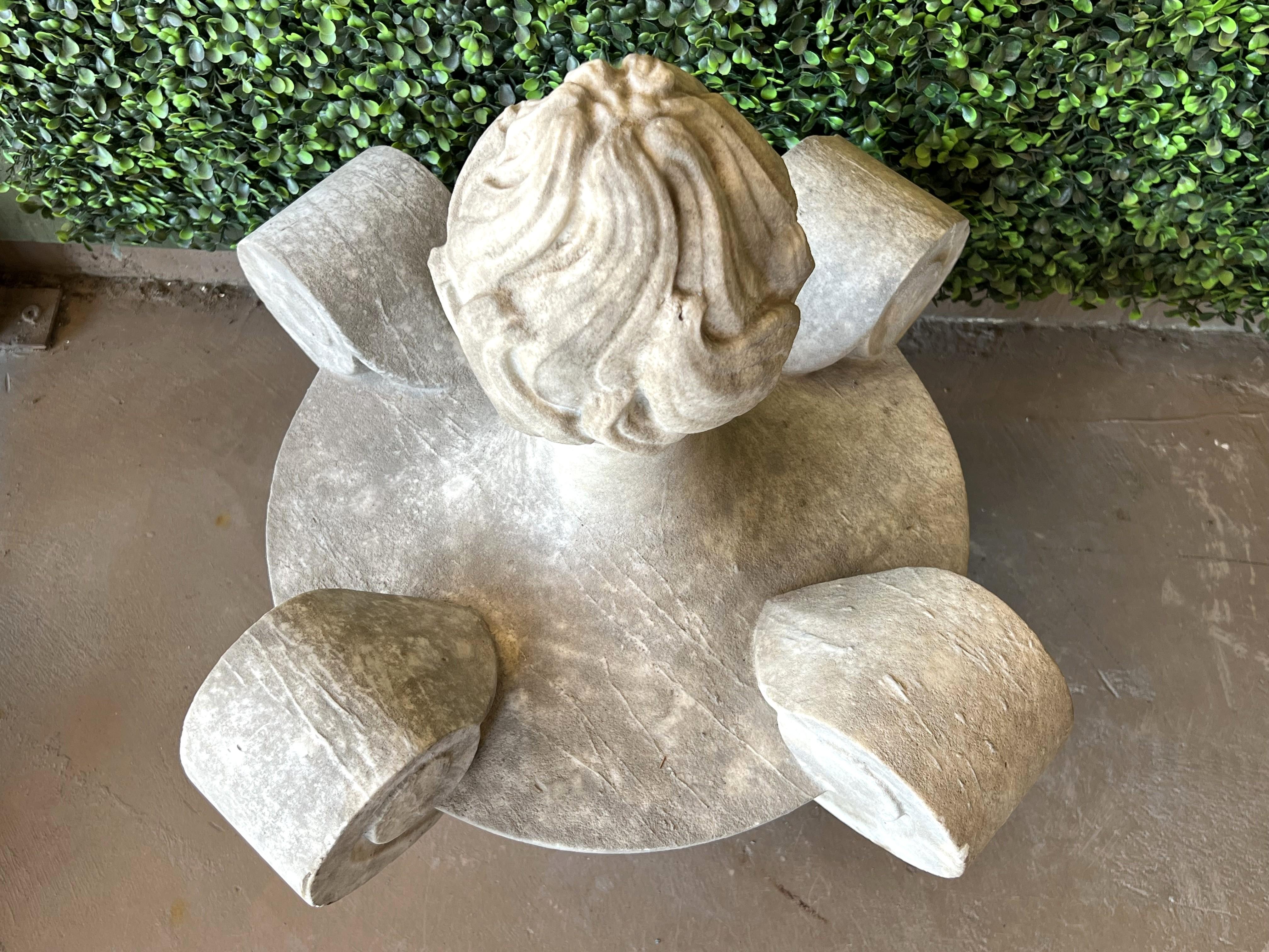 Stone Pair of 19th Century Carved White Marble Finial Ornaments from France For Sale