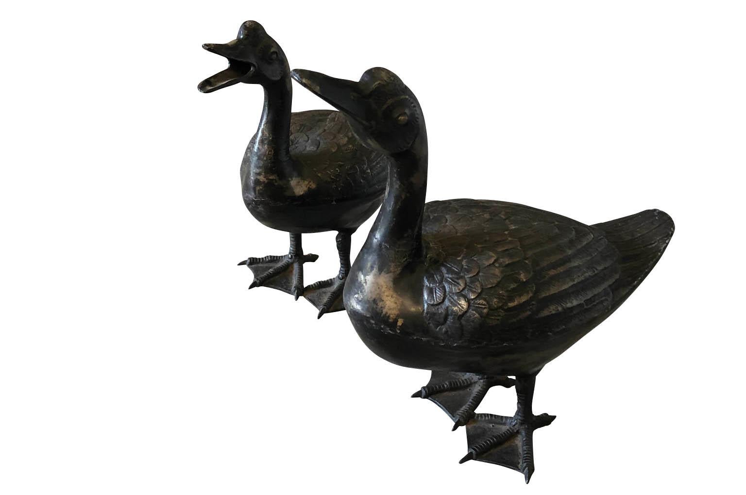 Pair of 19th Century Cast Iron Ducks In Good Condition In Atlanta, GA