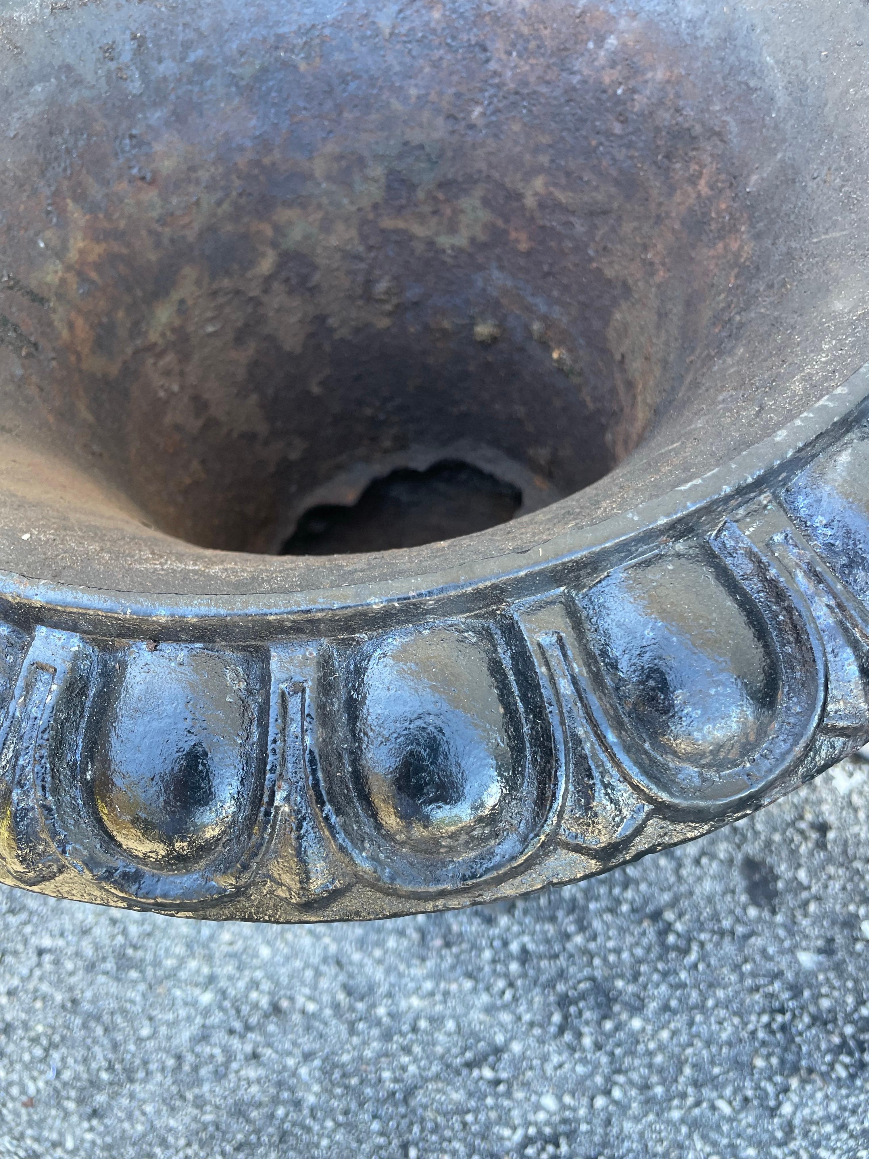 Coppia di vasi da giardino in ghisa del XIX secolo in vendita 1