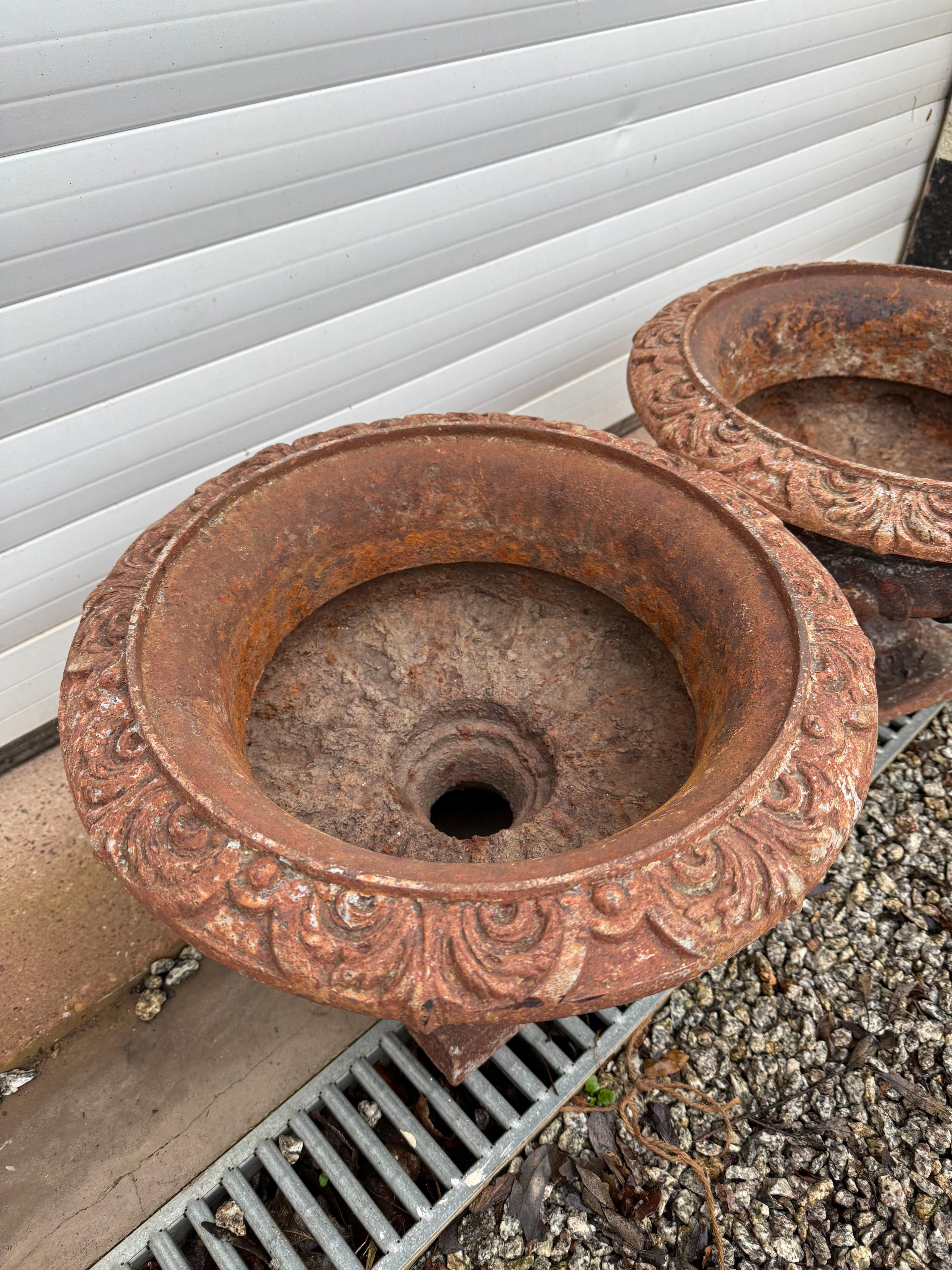 Pair of 19th century cast iron urns / planters For Sale 6