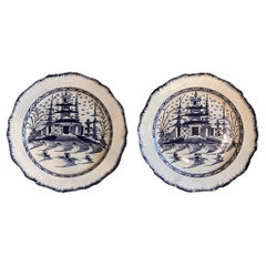 Antique Pair of 19th Century Ceramic Plates