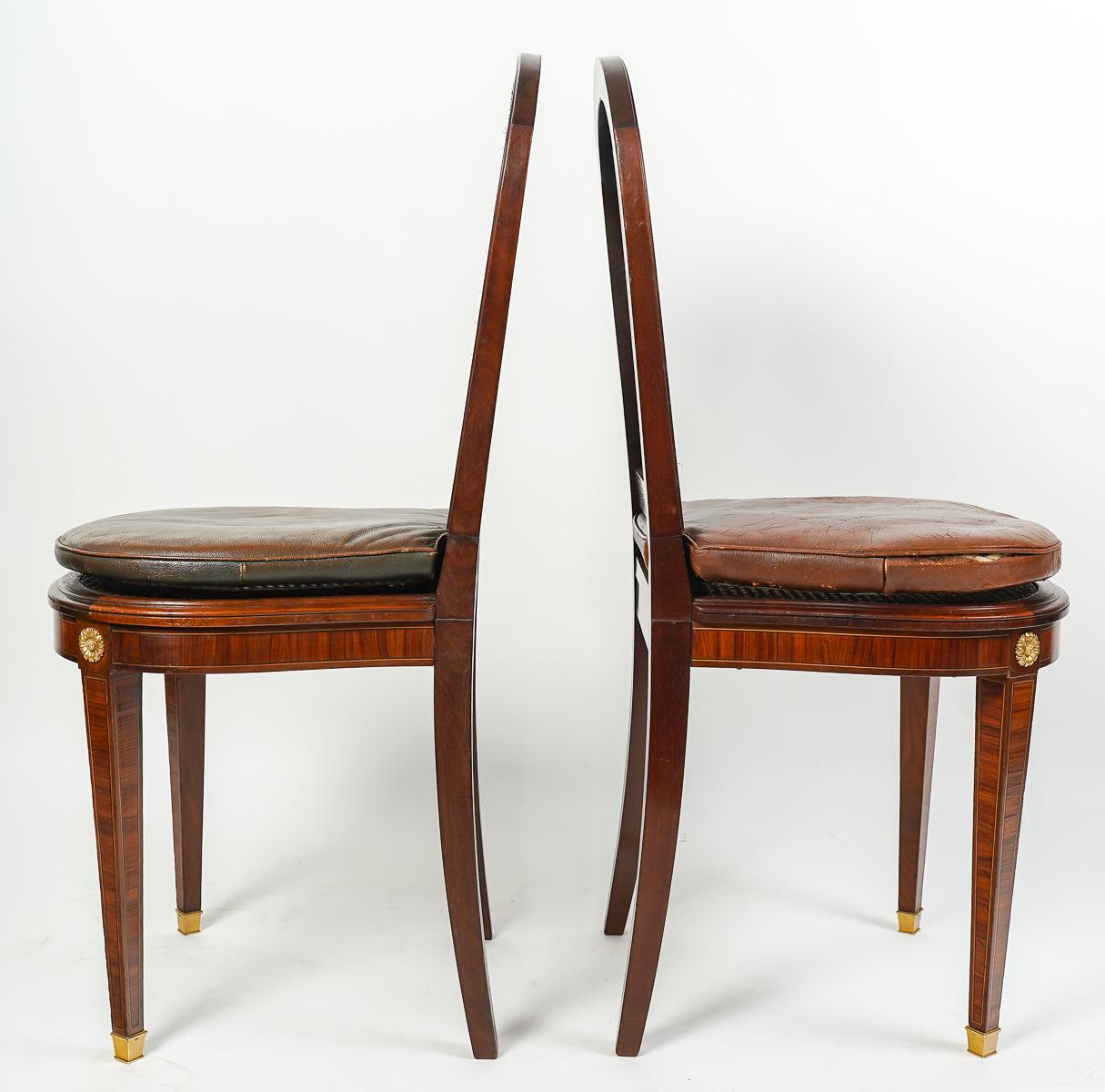 French Pair of 19th Century Chairs in the Louis XVI Style For Sale