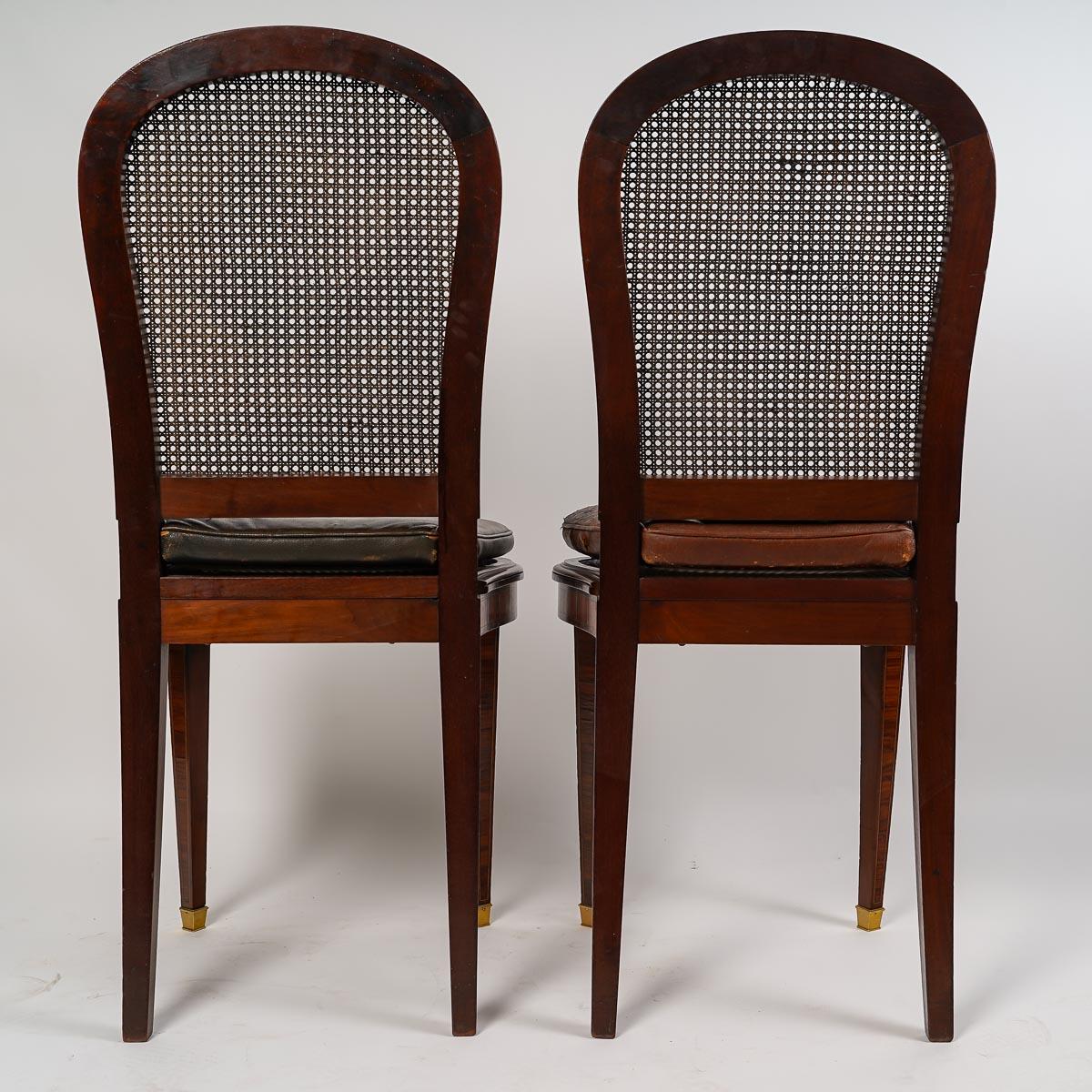 Paire de chaises du 19ème siècle de style Louis XVI en vente 1