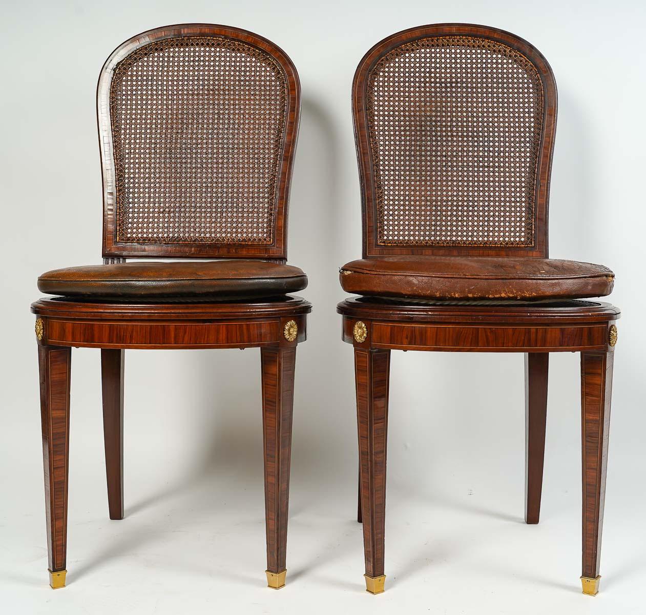 Pair of 19th Century Chairs in the Louis XVI Style. For Sale 4