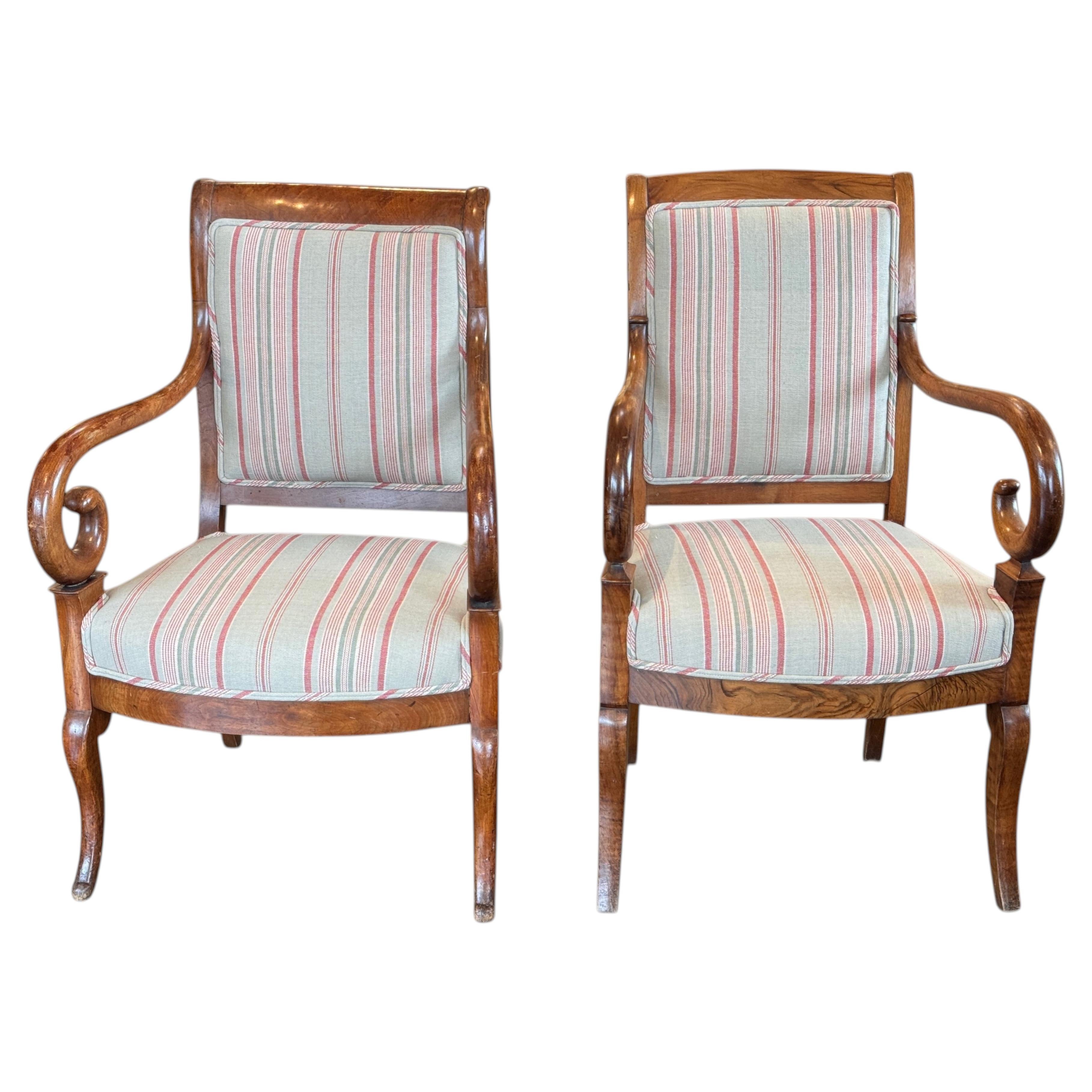 Pair of 19th Century Charles X Armchairs