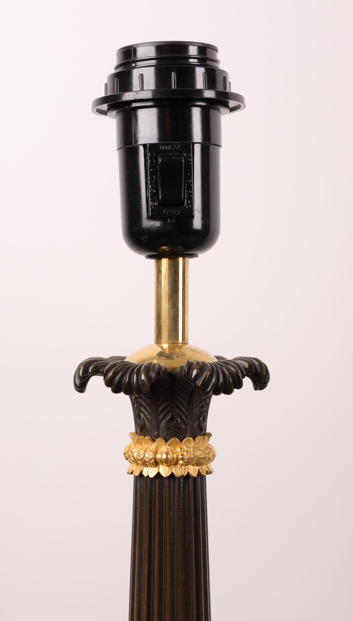 Francese Coppia di  Basi per lampade a candelabro Charles X del 19° secolo in vendita