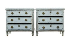 Pair of 19th century chest of drawers with faux marble tops