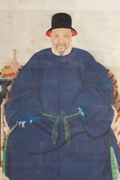 Pair of 19th Century Chinese Ancestor Scroll Portraits