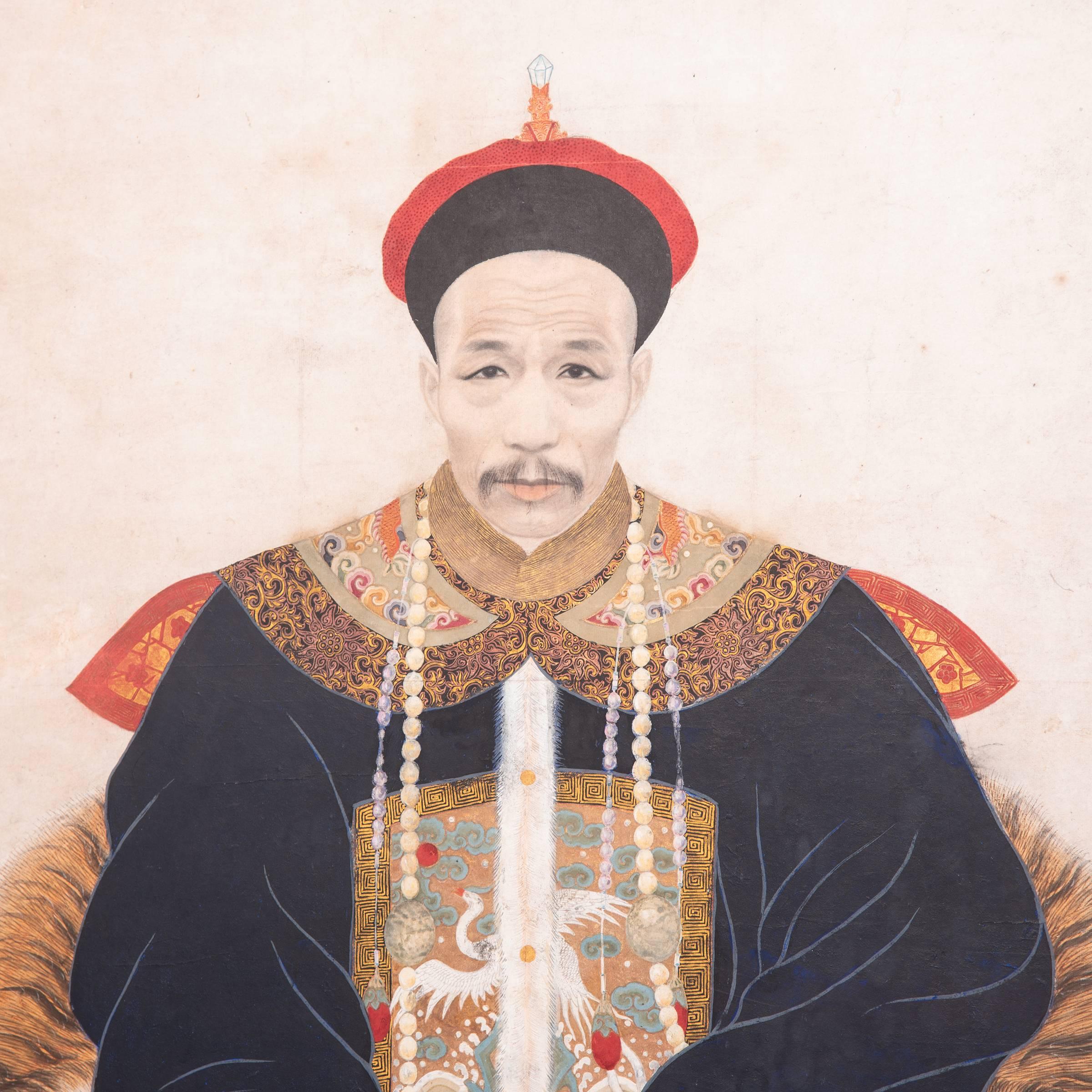 Pair of 19th Century Chinese Ancestral Portraits 4