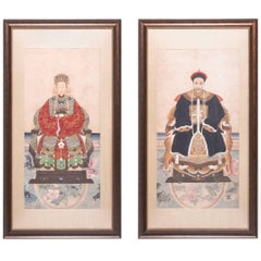 Pair of 19th Century Chinese Ancestral Portraits