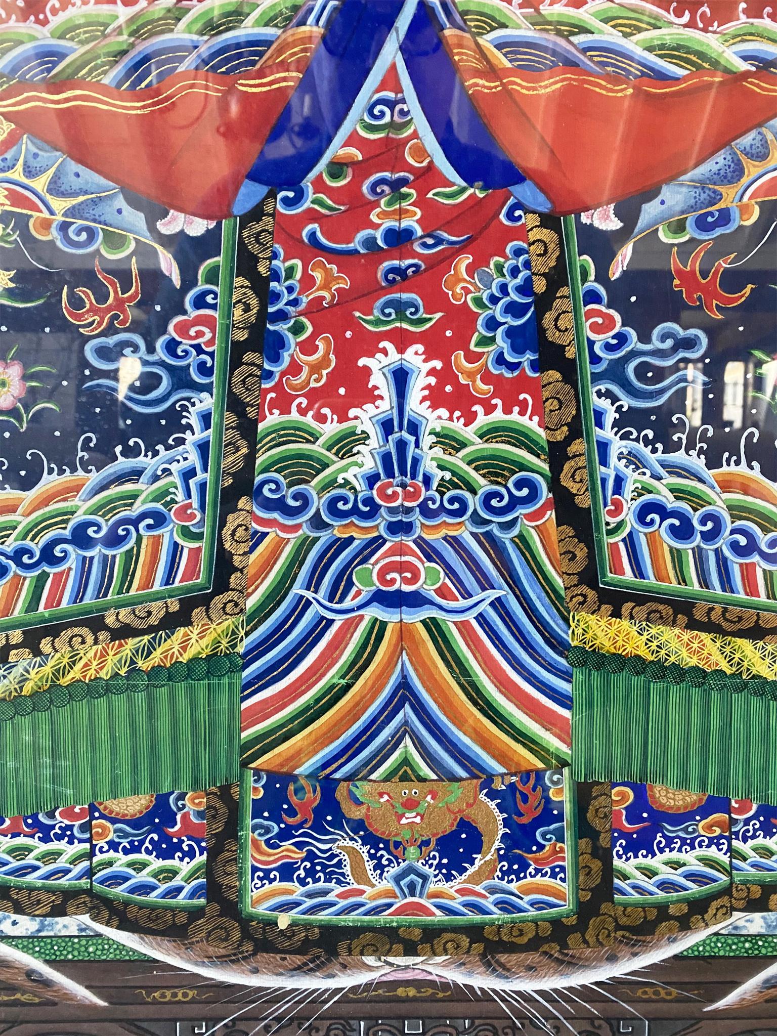 Pair of 19th Century Chinese Ancestral Portraits, Qing Dynasty Era 1