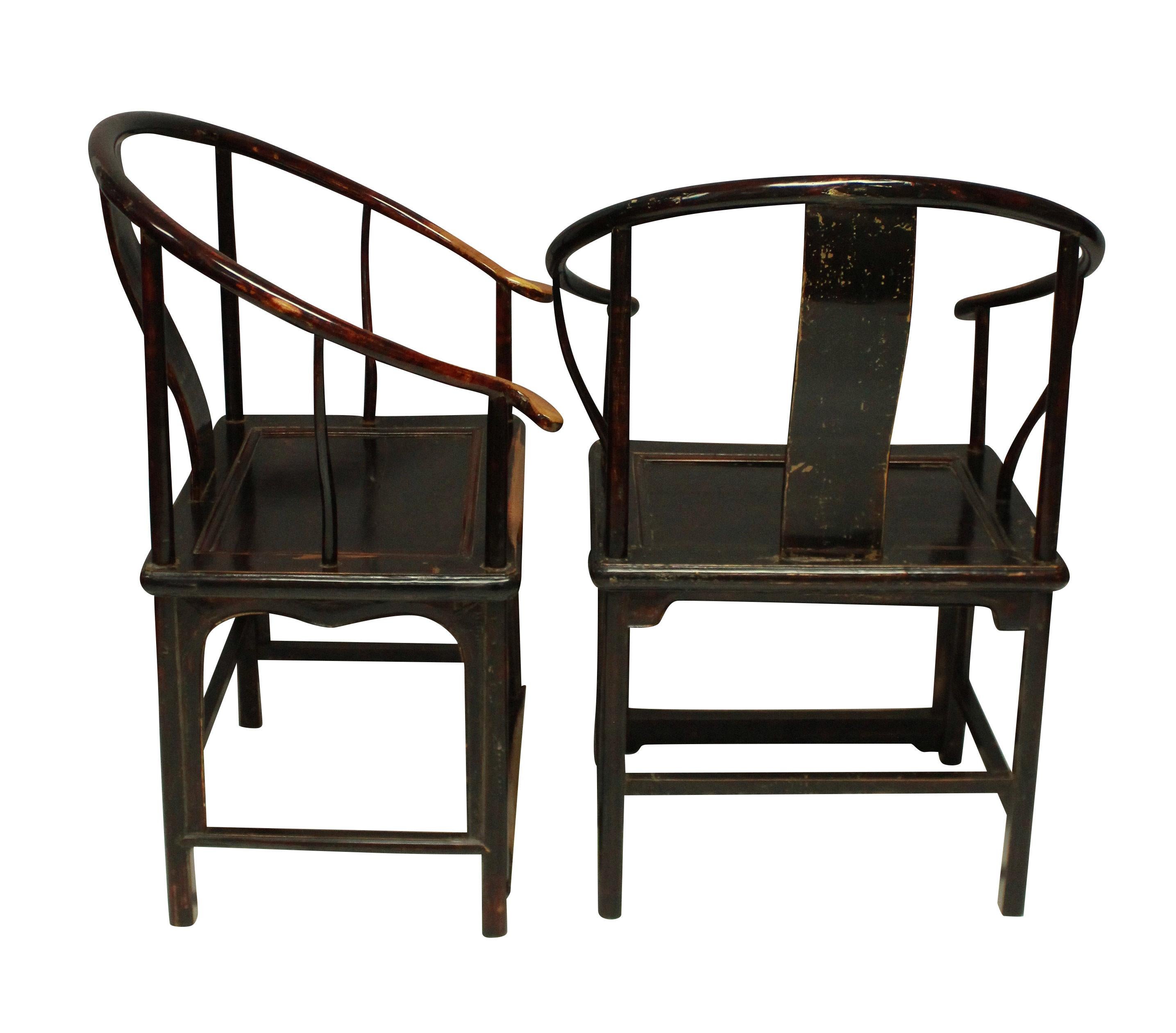 Late 19th Century Pair of 19th Century Chinese Armchairs