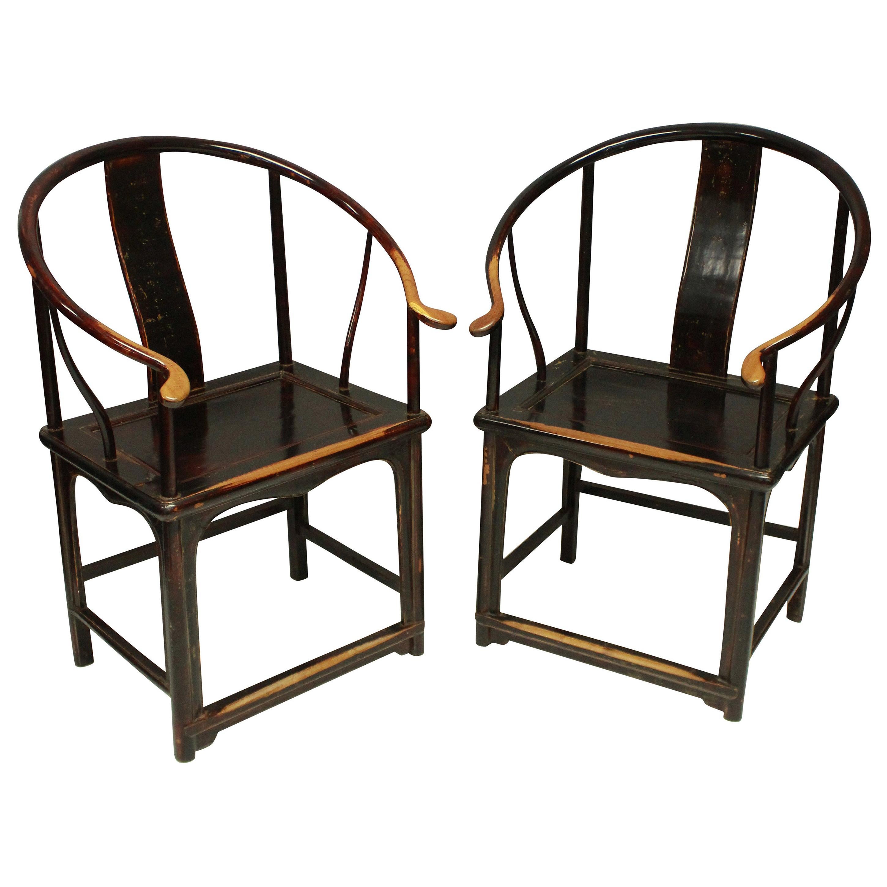 Pair of 19th Century Chinese Armchairs
