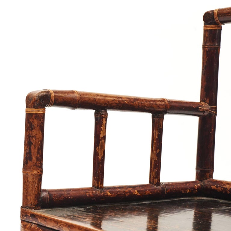 Pair of 19th Century Chinese Bamboo Arm Chairs in Original Condition For Sale 2