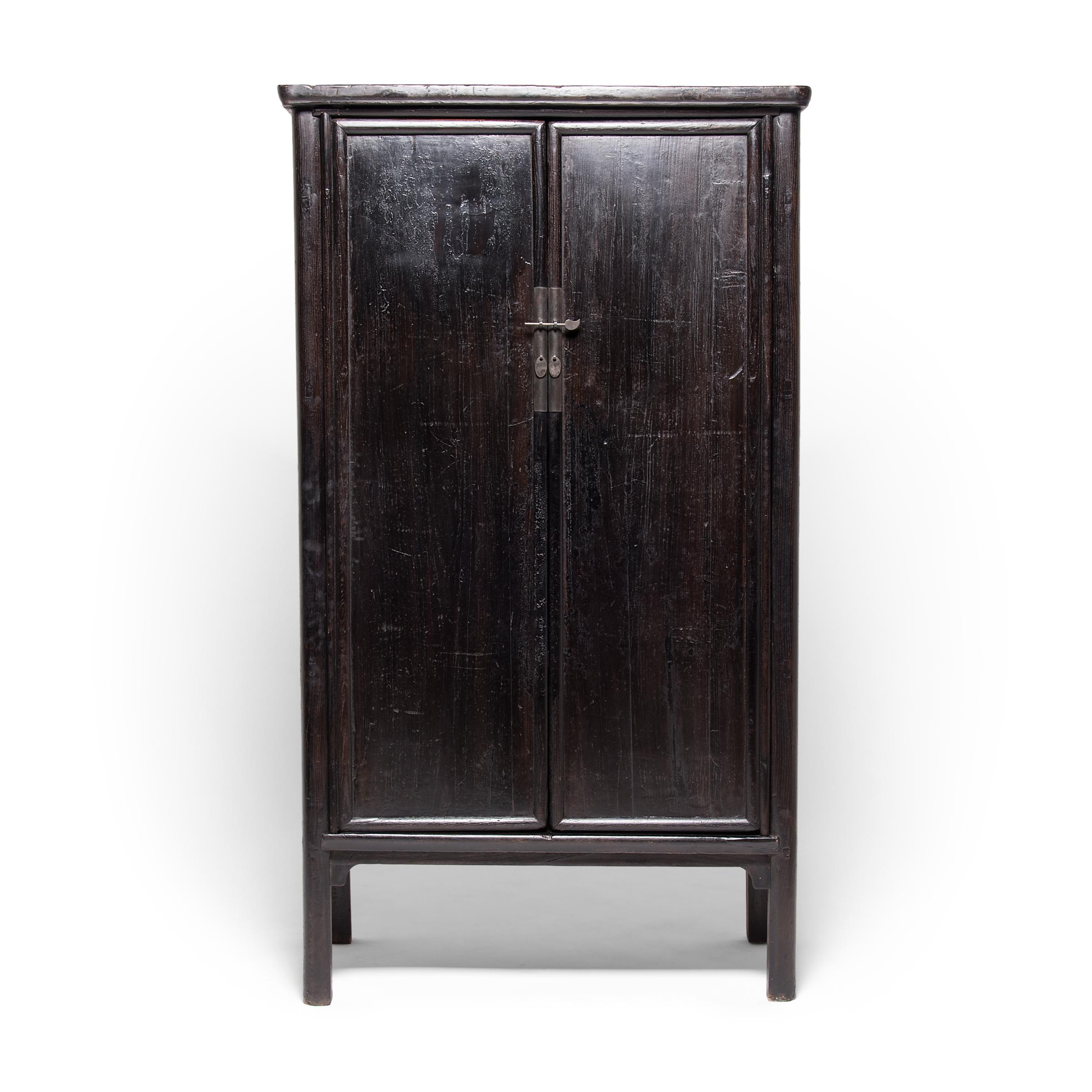 Pair of Chinese Black Lacquer Noodle Cabinets, c. 1850 1