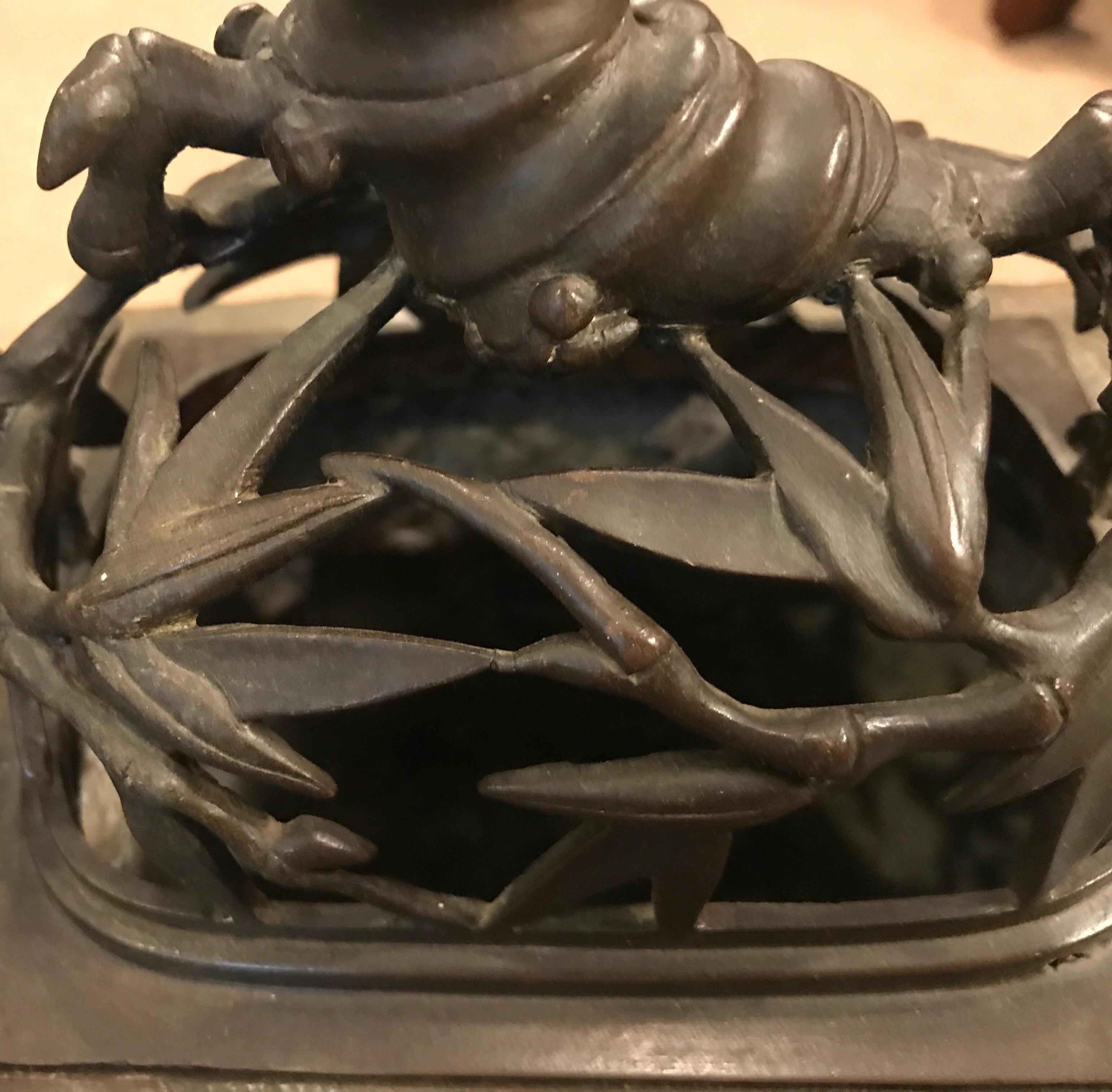 Pair of 19th Century Chinese Bronze Censer Urns 6