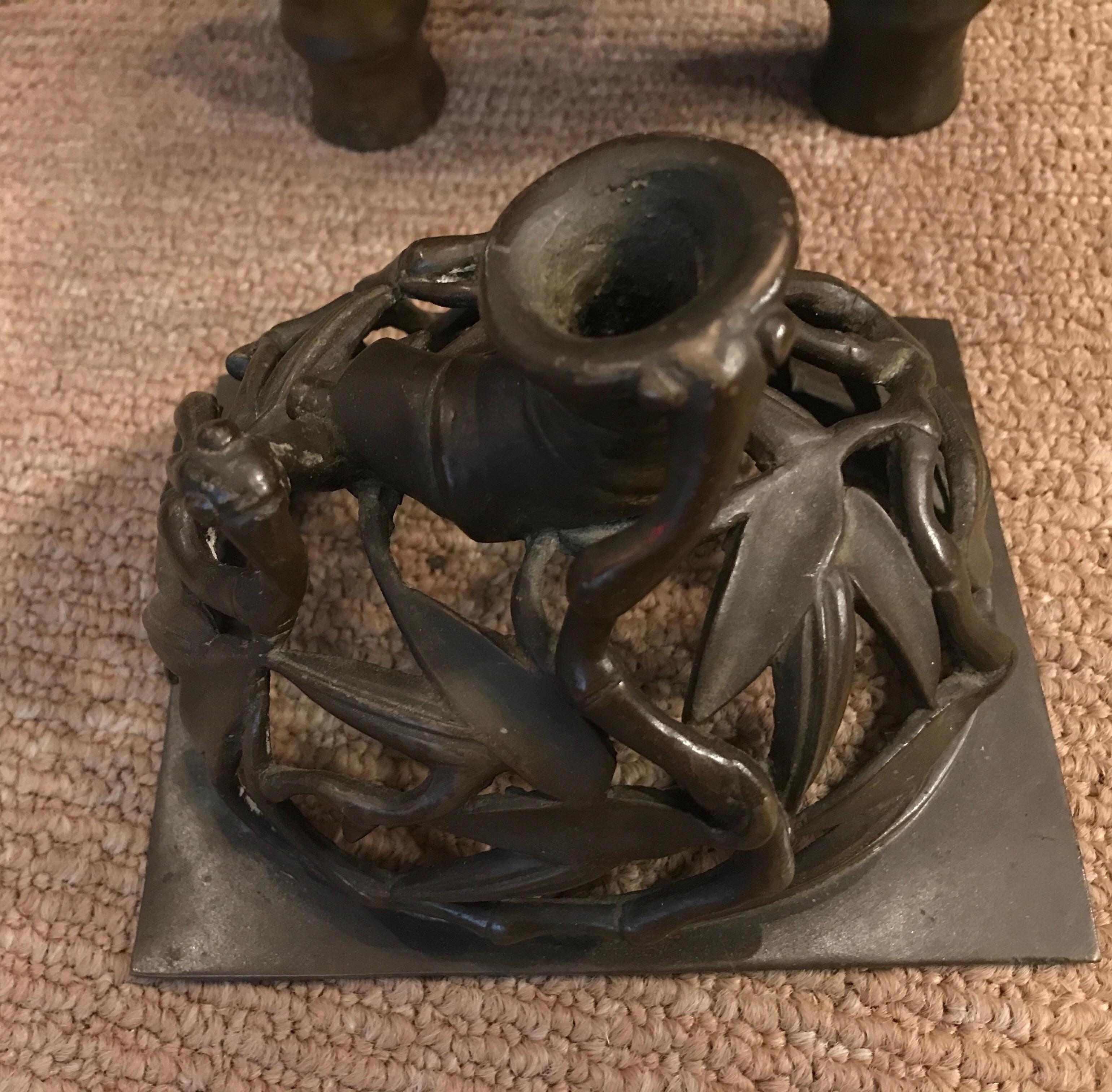 Pair of 19th Century Chinese Bronze Censer Urns 9