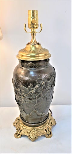 Pair of 19th Century Chinese Bronze Table Lamp