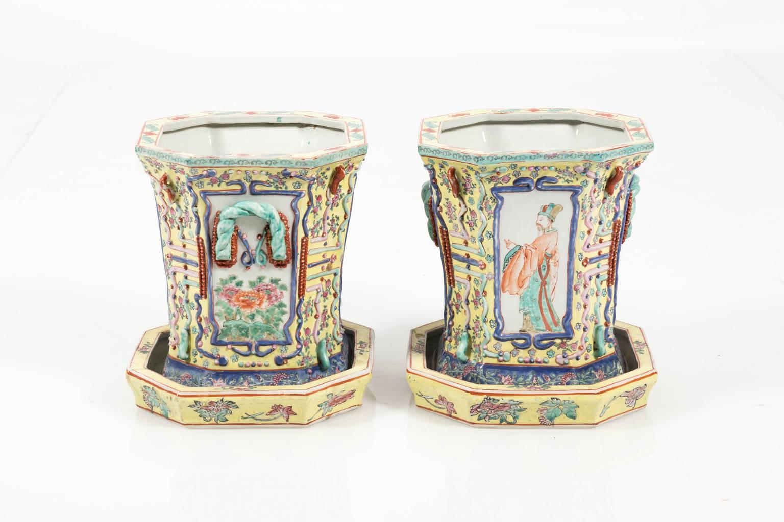 Pair of 19th Century Chinese Cachepots 3