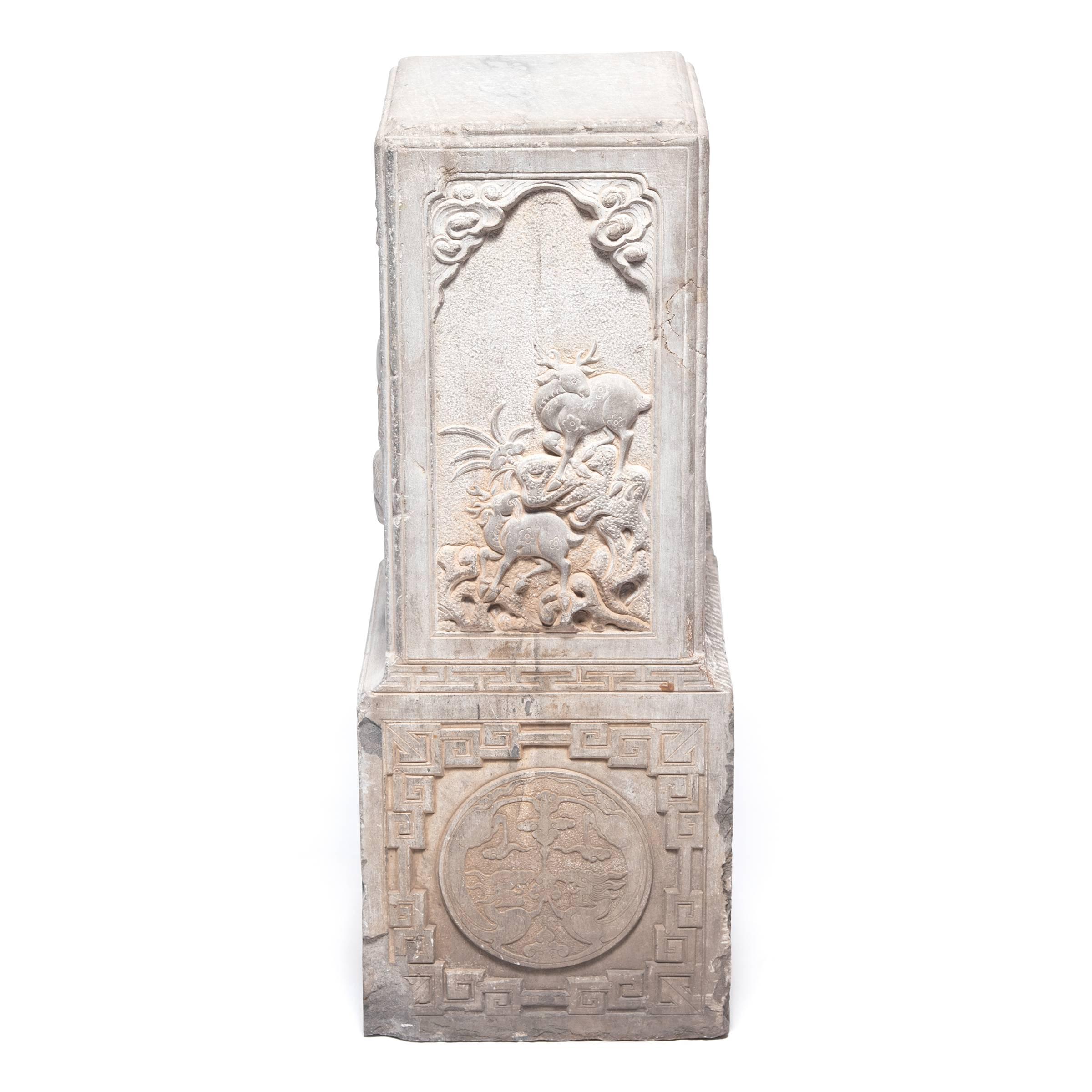 Pair of 19th Century Chinese Stone Door Posts 2