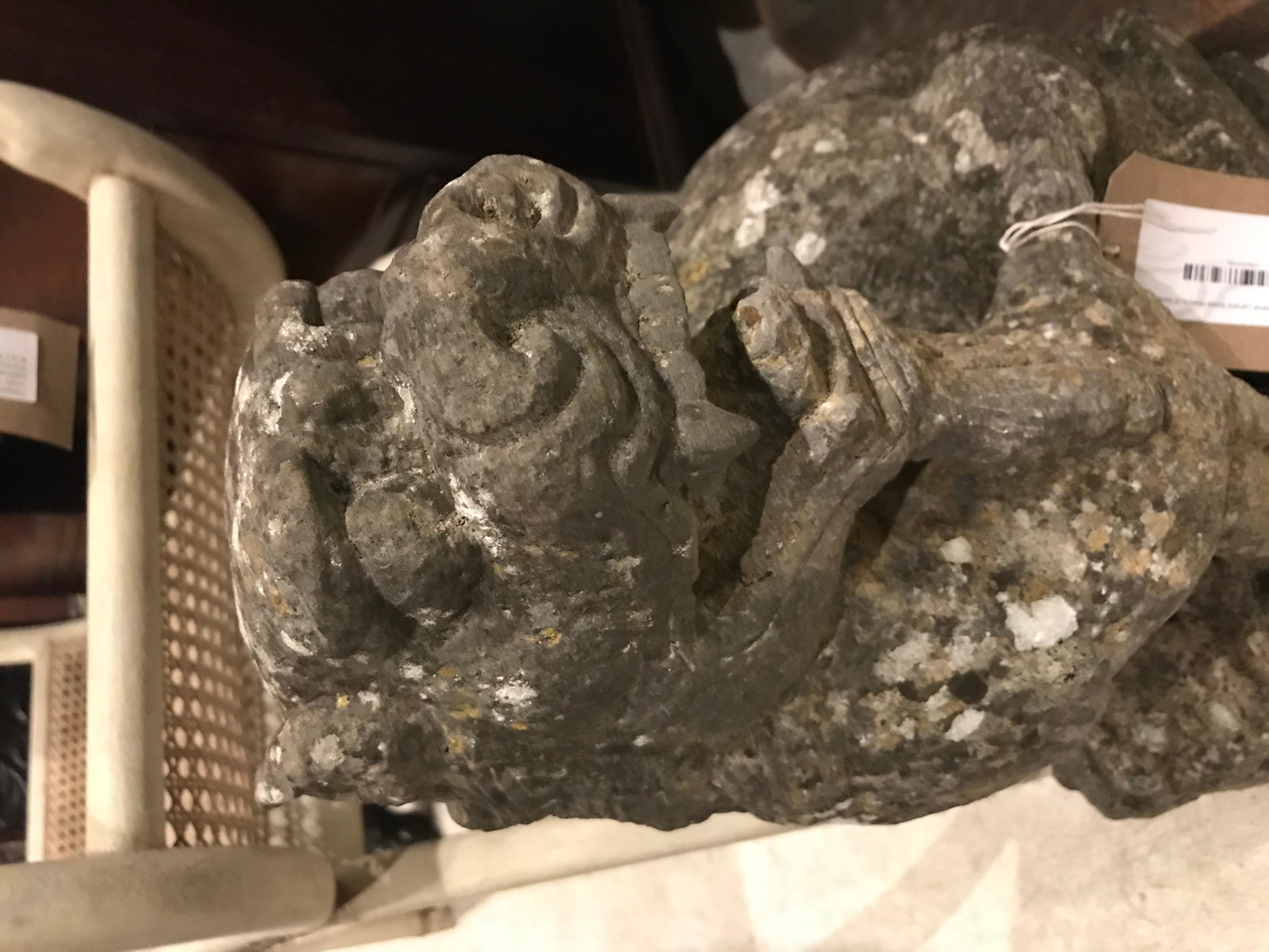 Pair of 19th Century Chinese Carved Stone Lions For Sale 9