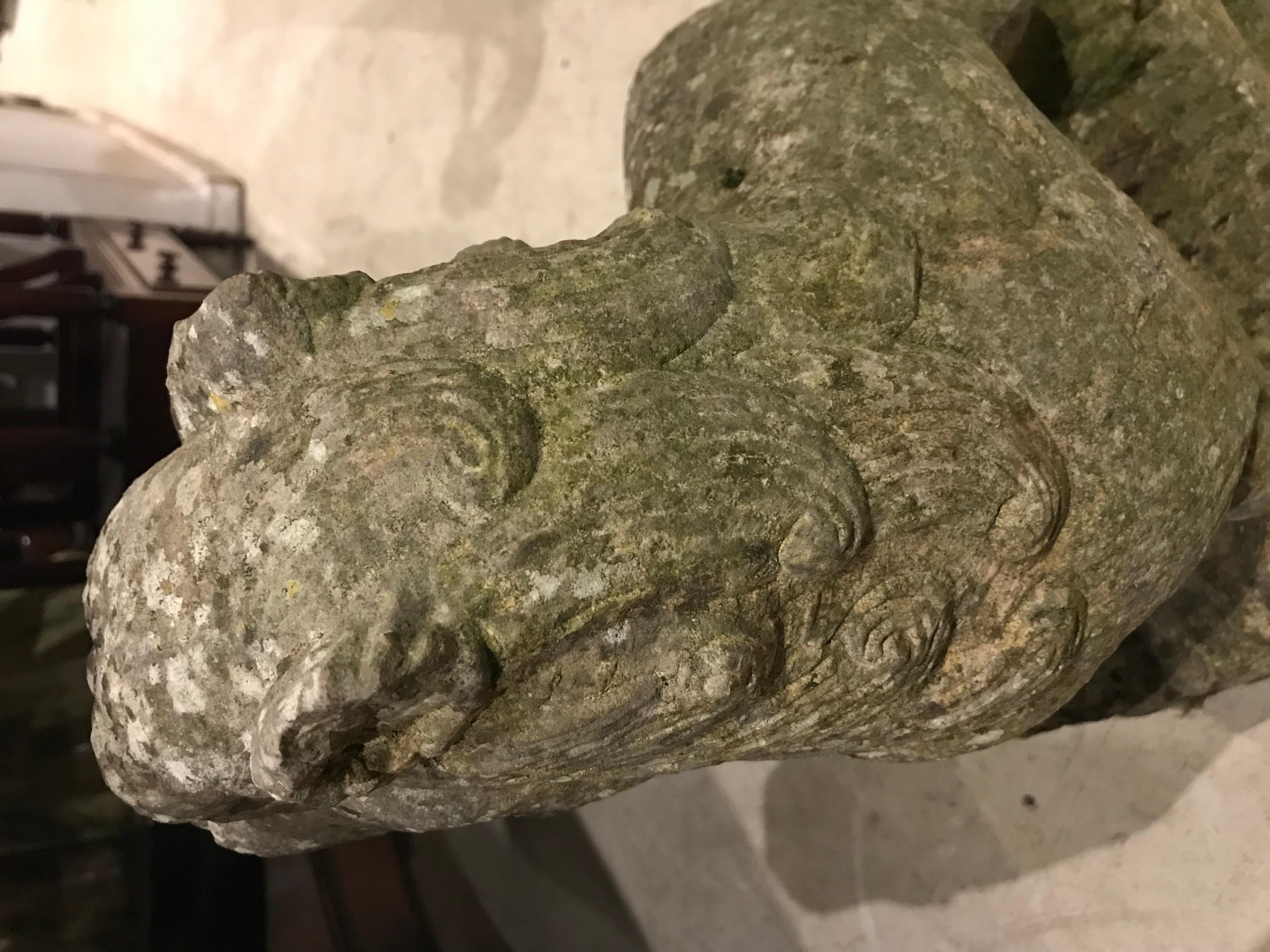 Pair of 19th Century Chinese Carved Stone Lions For Sale 13