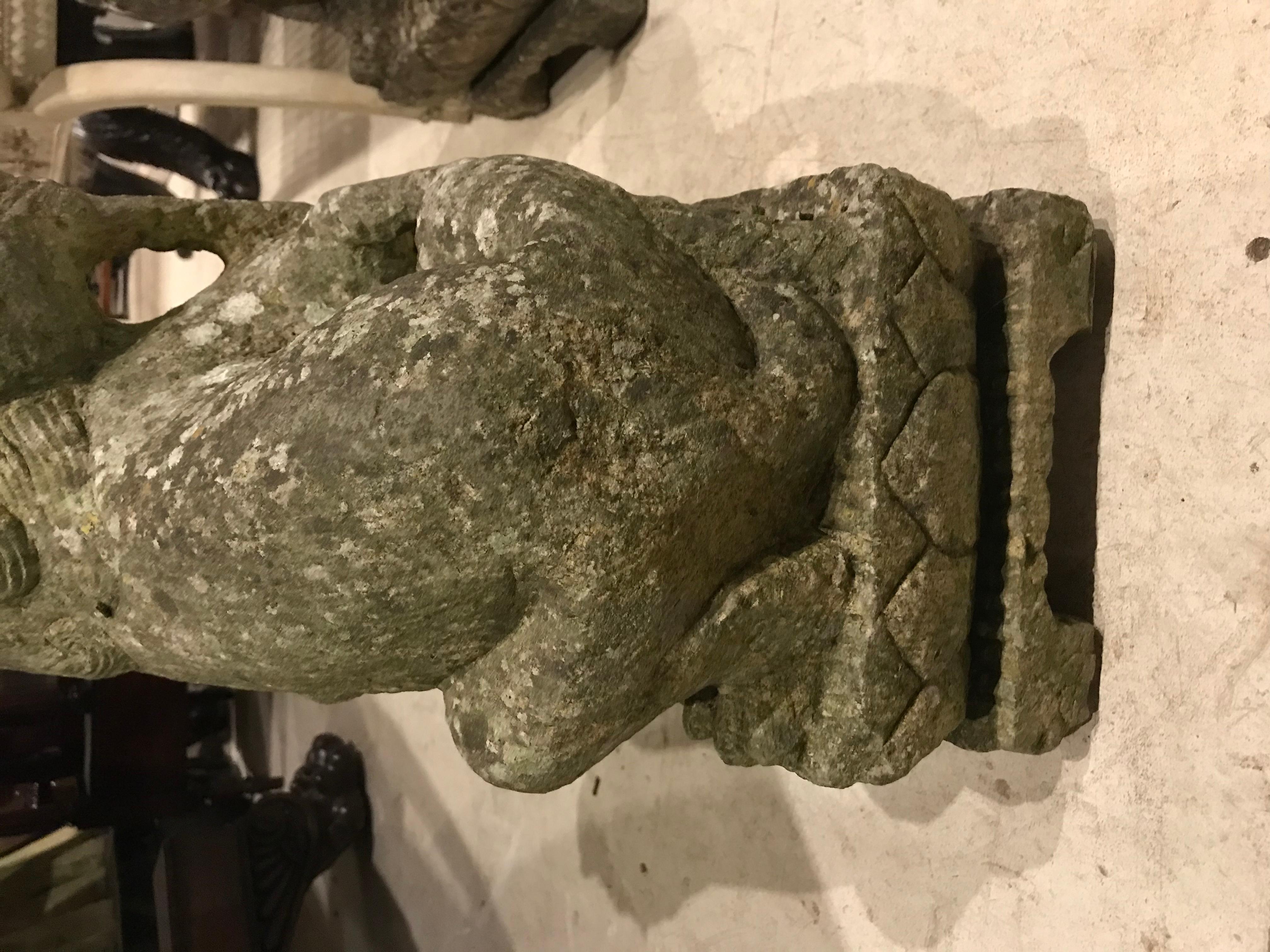 Pair of 19th Century Chinese Carved Stone Lions For Sale 15