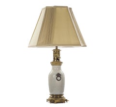 Pair of 19th Century Chinese Crackleware Pale Celadon Lamps