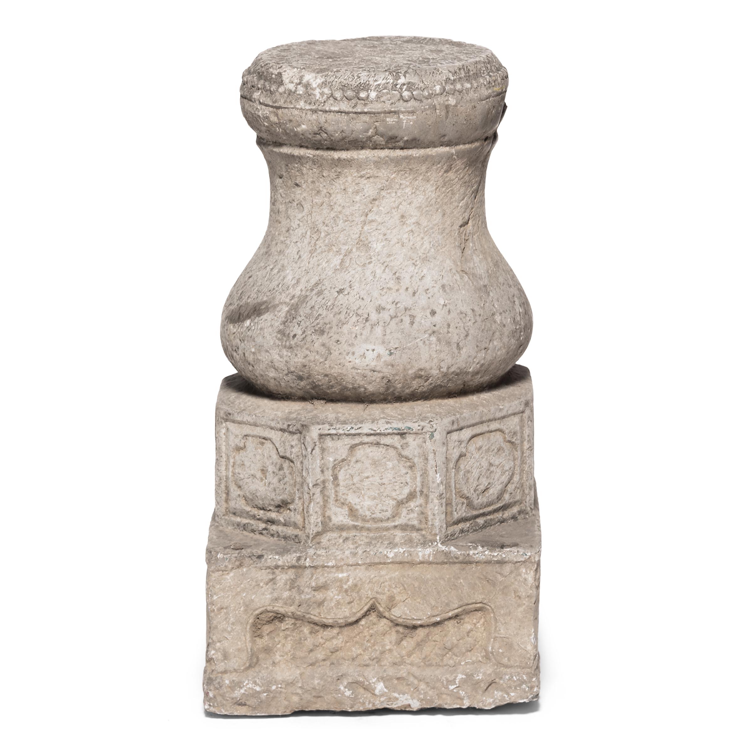 Limestone Pair of Chinese Drum Form Column Bases, c. 1850 For Sale